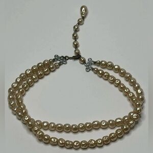 Vintage Elegant Double Strand Pearl Necklace